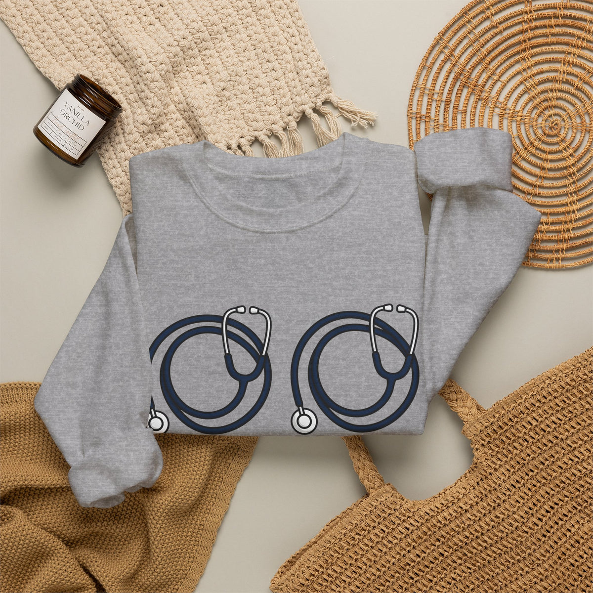 Stethoscope Print Sweatshirt Nurses Medical Gift Women Simple Sweatshirt Medical Device Sweatshirt Nurse Practitioner Enthusiast Minimalist Sweatshirt Clinical