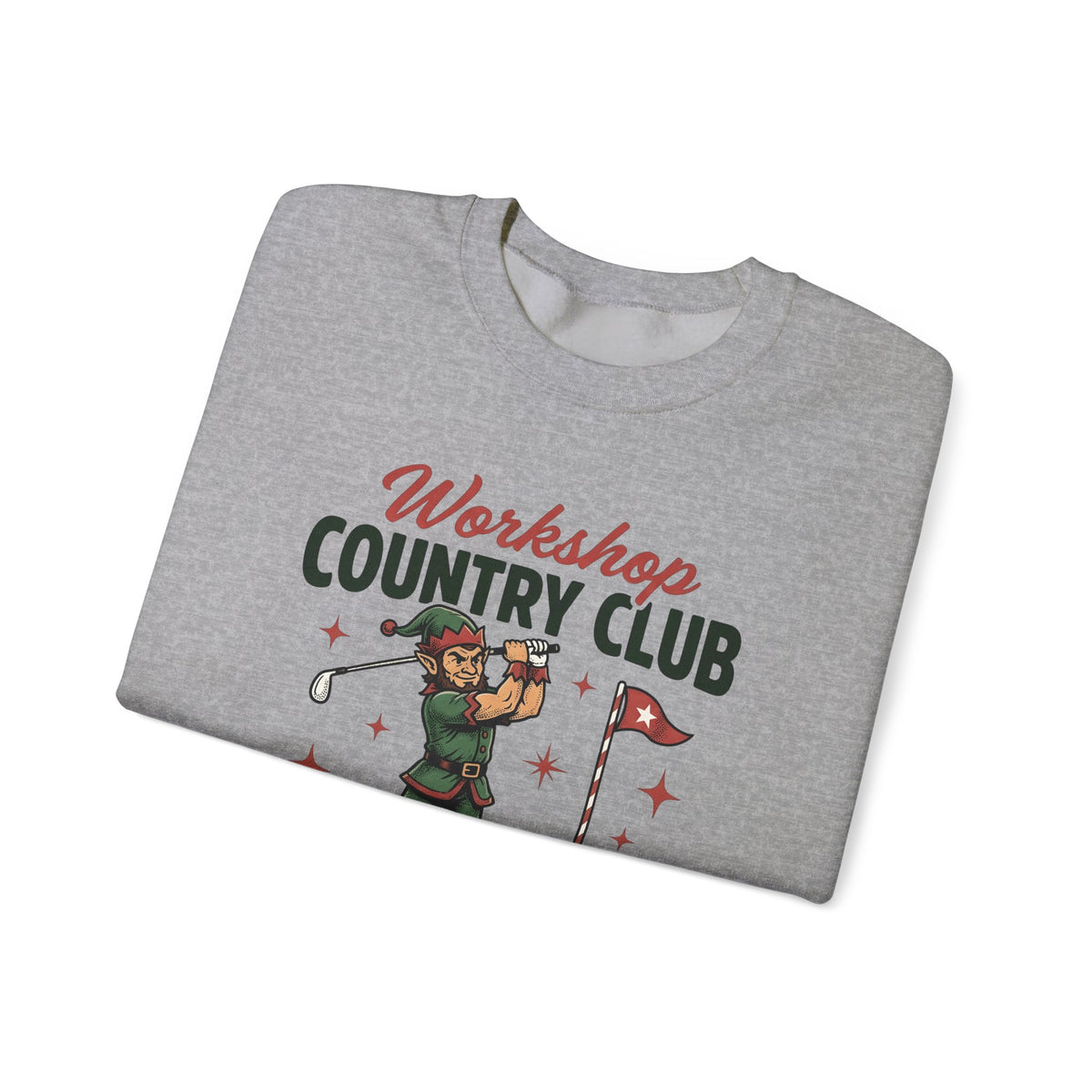 Festive Elf Golf Sweatshirt Christmas Workout Gift Women Sketch Sweatshirt Elf Golfing Sweatshirt Christmas Fan Fitness Graphic Classic Golf Post Sweatshirt