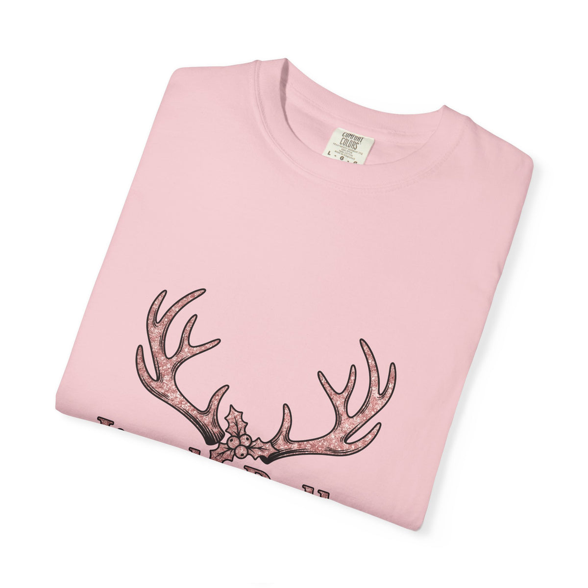 Reindeer Antlers Christmas Holiday Gift Glitter Caribou Xmas Fan Sparkly Seasonal Hand Drawn T-Shirt