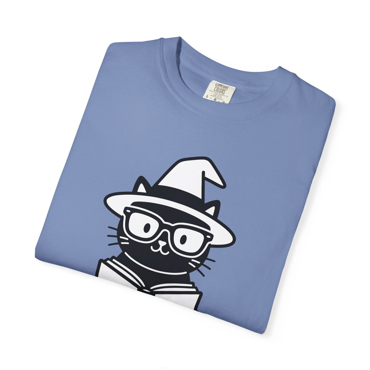 Dark Cat Witch T-Shirt Halloween Literature Gift Women Animated T-Shirt Black Cat Witch T-Shirt Horror Fan Cartoon T-Shirt Book Graphic Clean