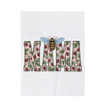 Honeybee Strawberry Art Blanket Moms Outdoors Gift Women Floral Blanket Bee Blanket Mom Fan Botanical Blanket Adventure Graphic Retro Foliage