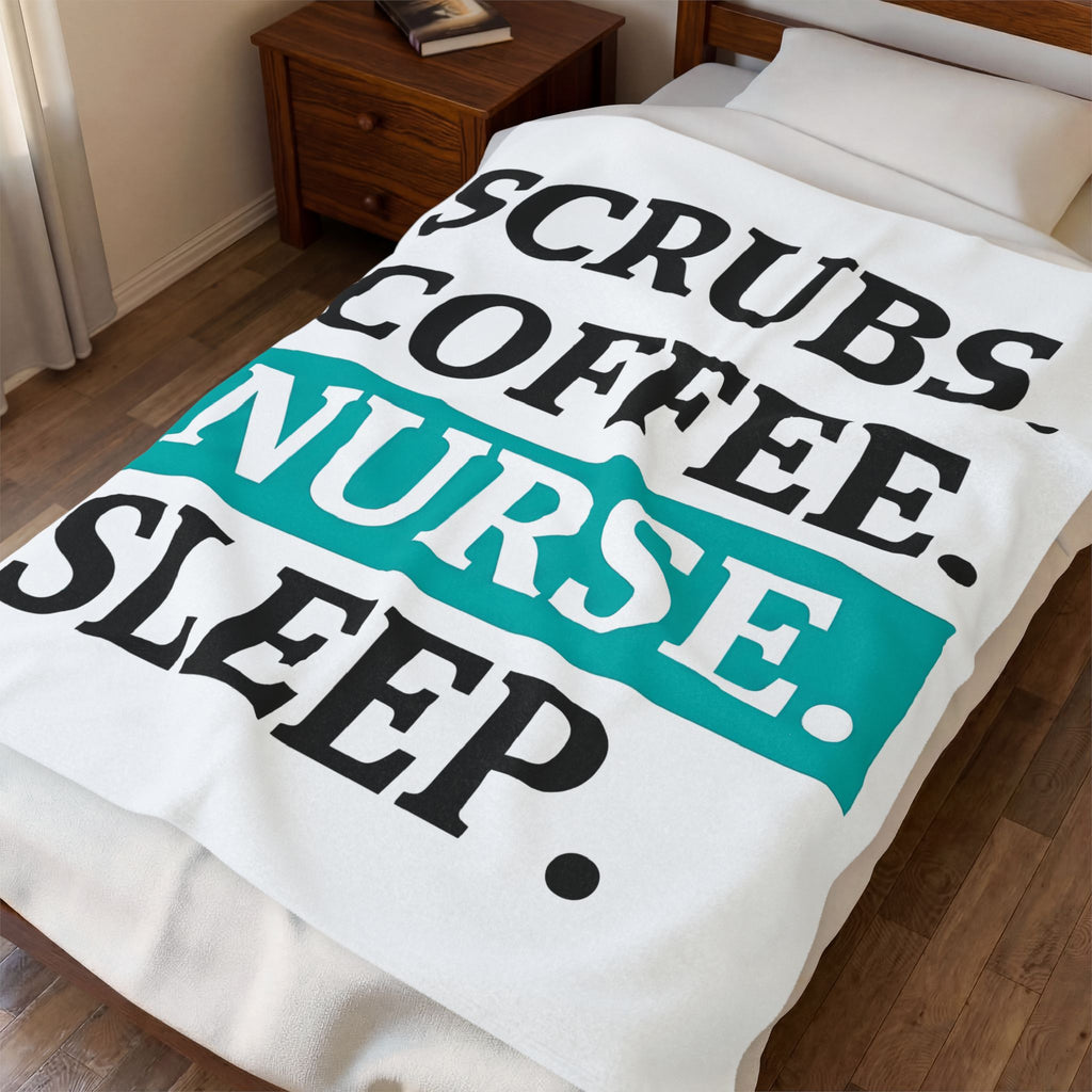 Coffee Cup Blanket Nurse Humor Gift Women Modern Blanket Blanket Blanket Rn Fan Contemporary Blanket Funny Graphic Minimalist Teal Highlight Blanket