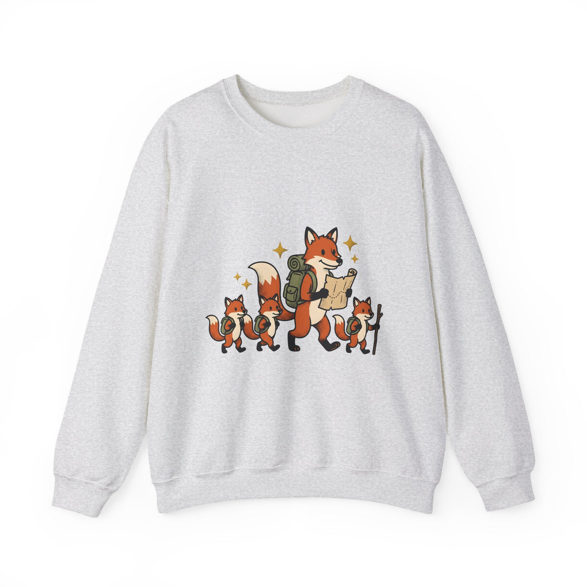 Fox Group Sweatshirt Moms Camping Gift Women Sweet Sweatshirt Foxes Sweatshirt Motherhood Fan Cute Sweatshirt Outdoor Graphic Classic Daypack Sweatshirt