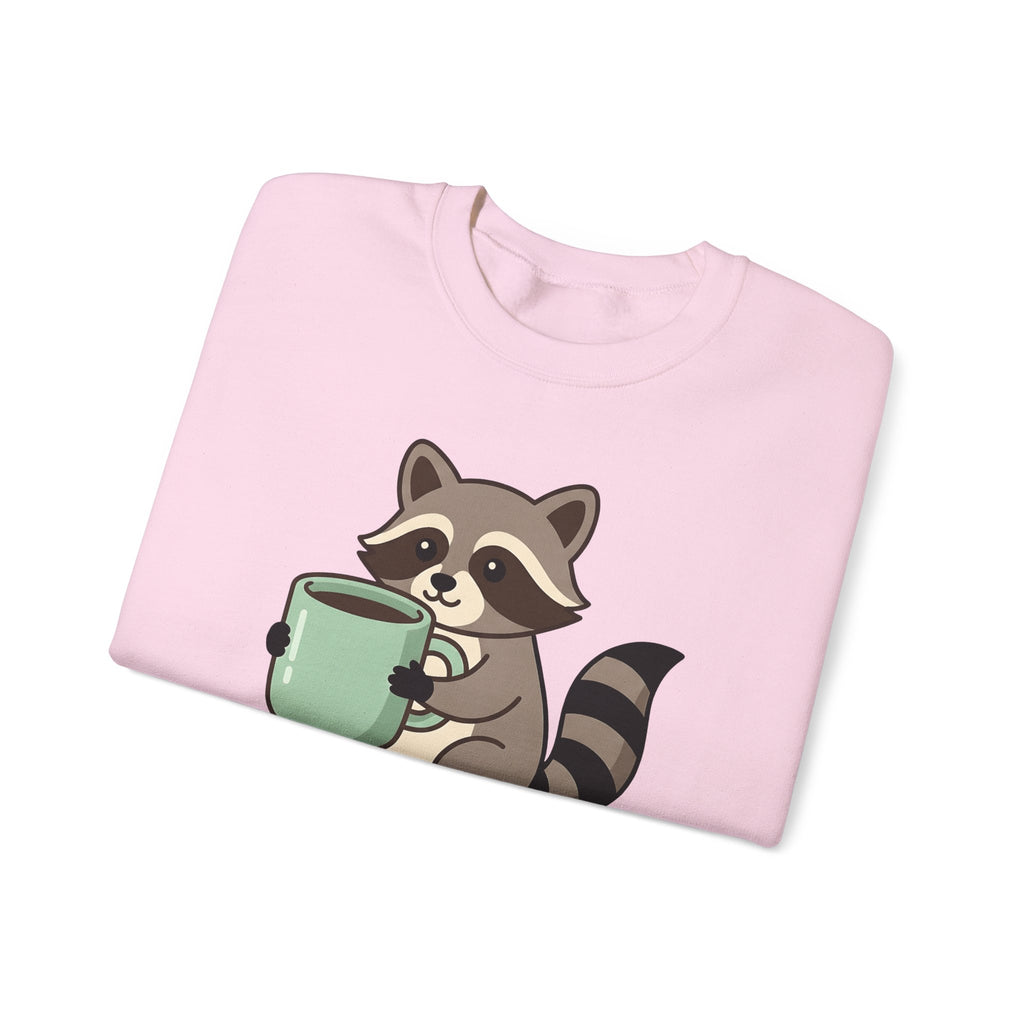 Raccoon Coffee Sweatshirt Nurses Coffee Gift Women Cute Sweatshirt Coffee Sweatshirt Nurse Enthusiast Adorable Sweatshirt Caffeinated Graphic Coffee