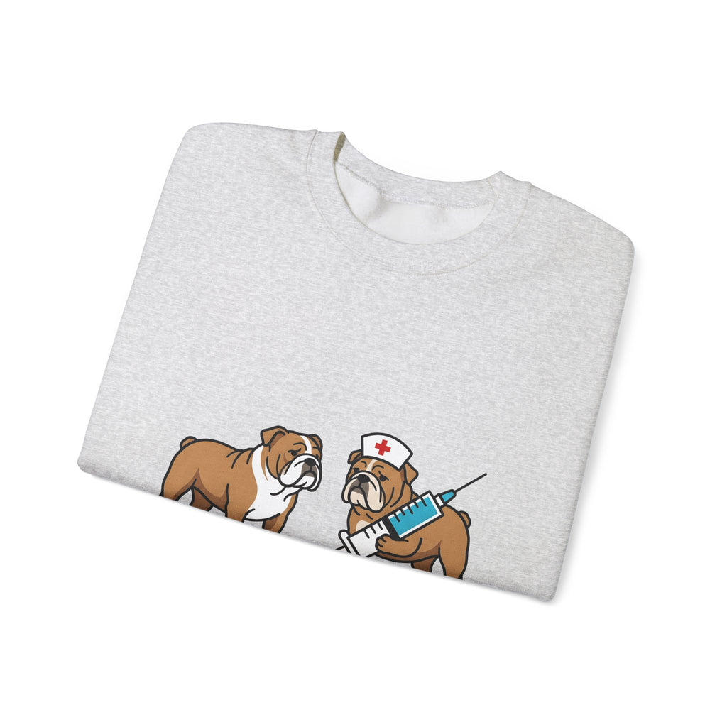 Bulldog Nurse Sweatshirt Nurses Animal Gift Women Graphic Sweatshirt Bulldog Sweatshirt Nurse Enthusiast Bulldog Graphic Sweatshirt Creature Illustration