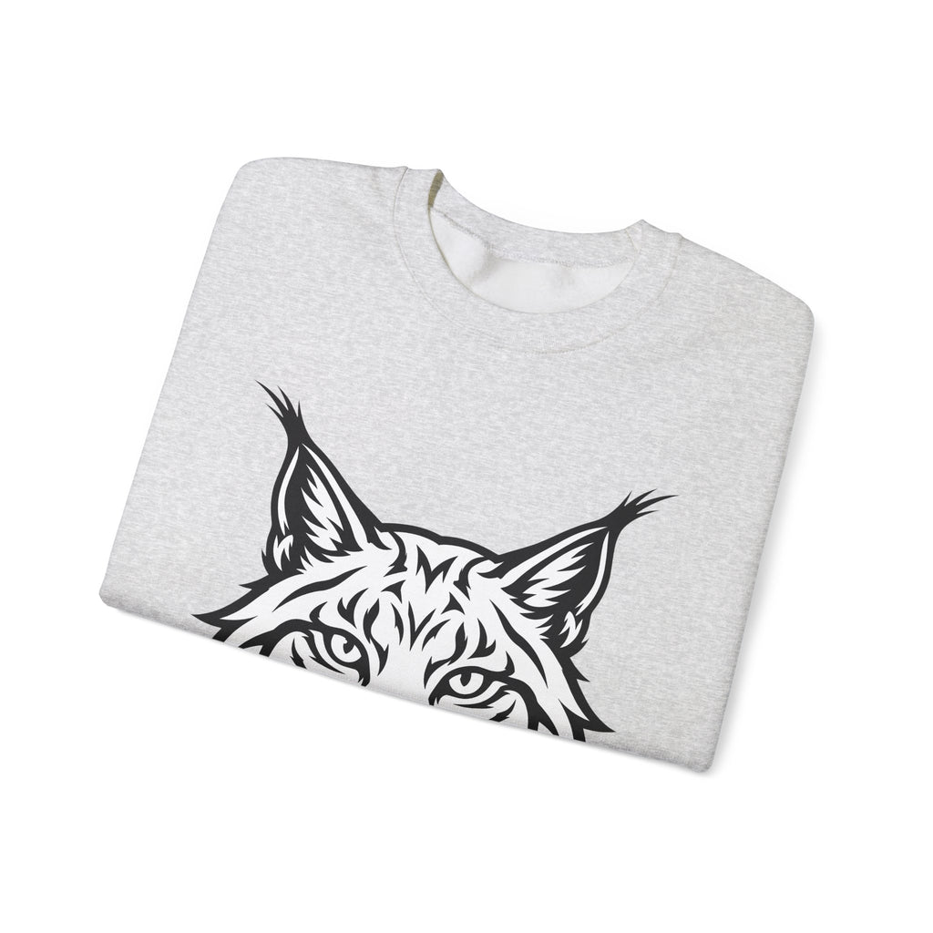 Lynx Head Sweatshirt Cat Wildlife Gift Women Bold Line Art Sweatshirt Bobcat Sweatshirt Cat Fan Line Art Sweatshirt Wildlife Graphic Tribal Wildcat Sweatshirt
