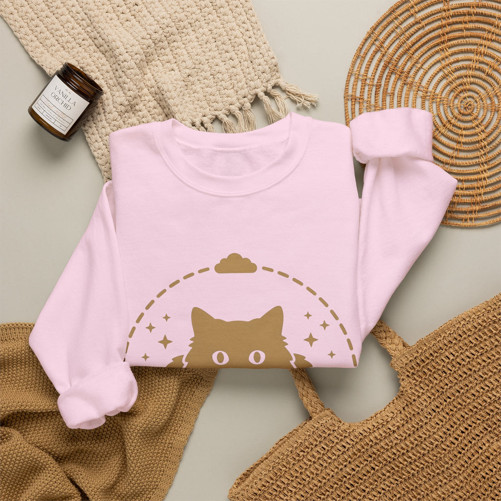 Soft Cat Cat Pet Gift Simple Kitten Cat Fan Minimalist Animal Contemporary Sparkles Sweatshirt