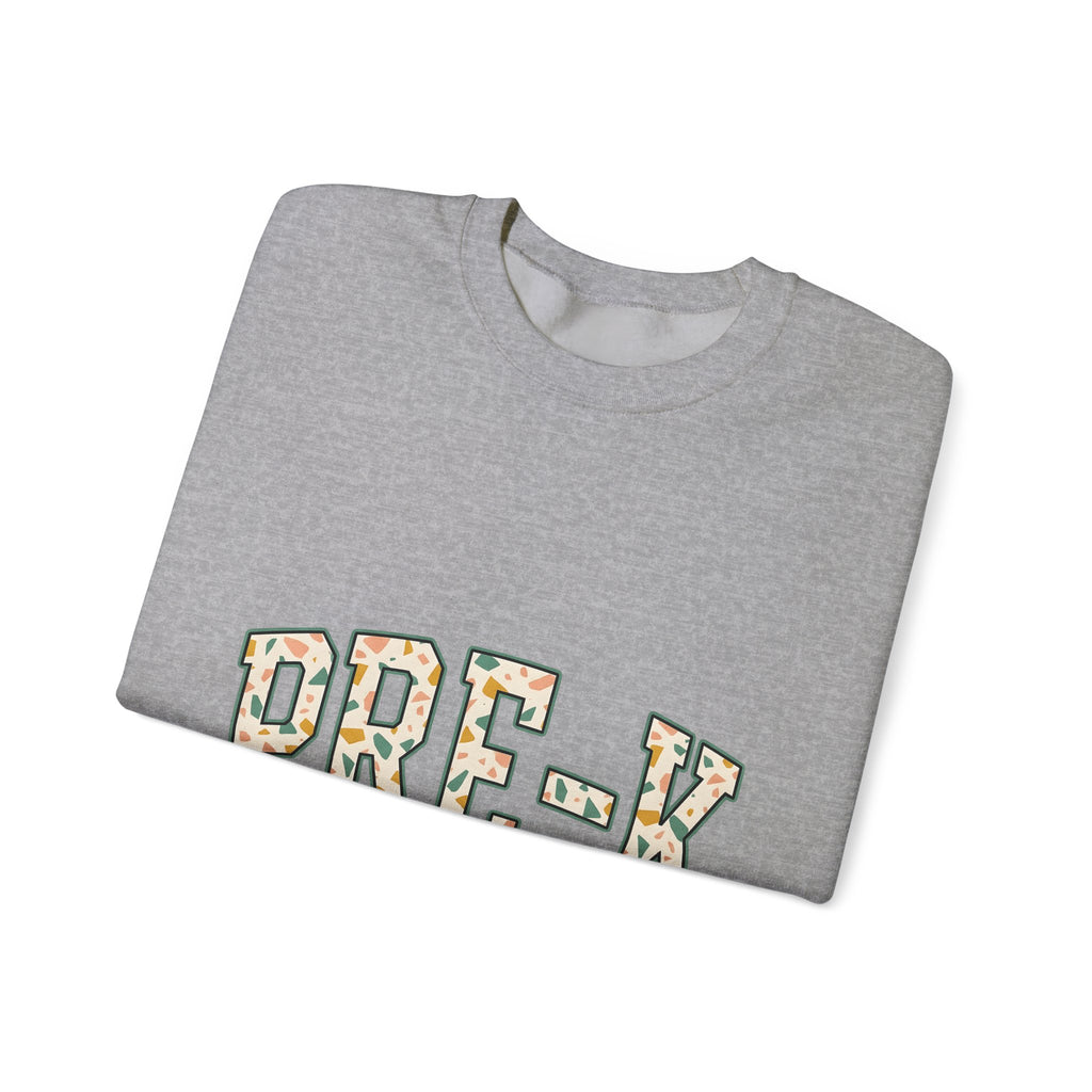 Terrazzo Letters Sweatshirt Teacher Nursery Gift Women Cute Sweatshirt Alphabet Sweatshirt Educator Enthusiast Kawaii Sweatshirt Classroom Graphic Old School