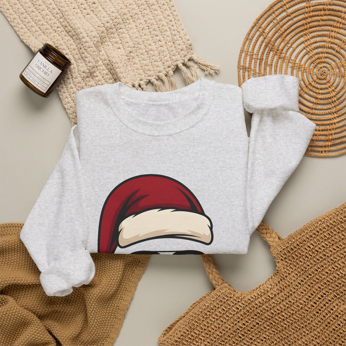 Santa Hat Sunglasses Christmas Humor Gift Cartoon Cool Shades Xmas Fan Funny Retro Smoking Sweatshirt