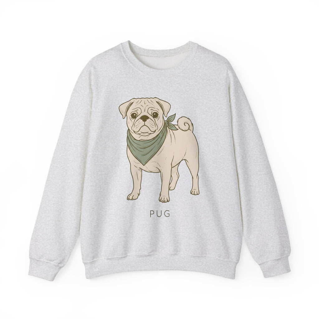 Pug Dog Sweatshirt Dog Pets Gift Women Hand Drawn Sweatshirt Puggle Sweatshirt Dog Fan Mop Dog Graphic Pet Design Illustration Minimalist Bandana Sweatshirt
