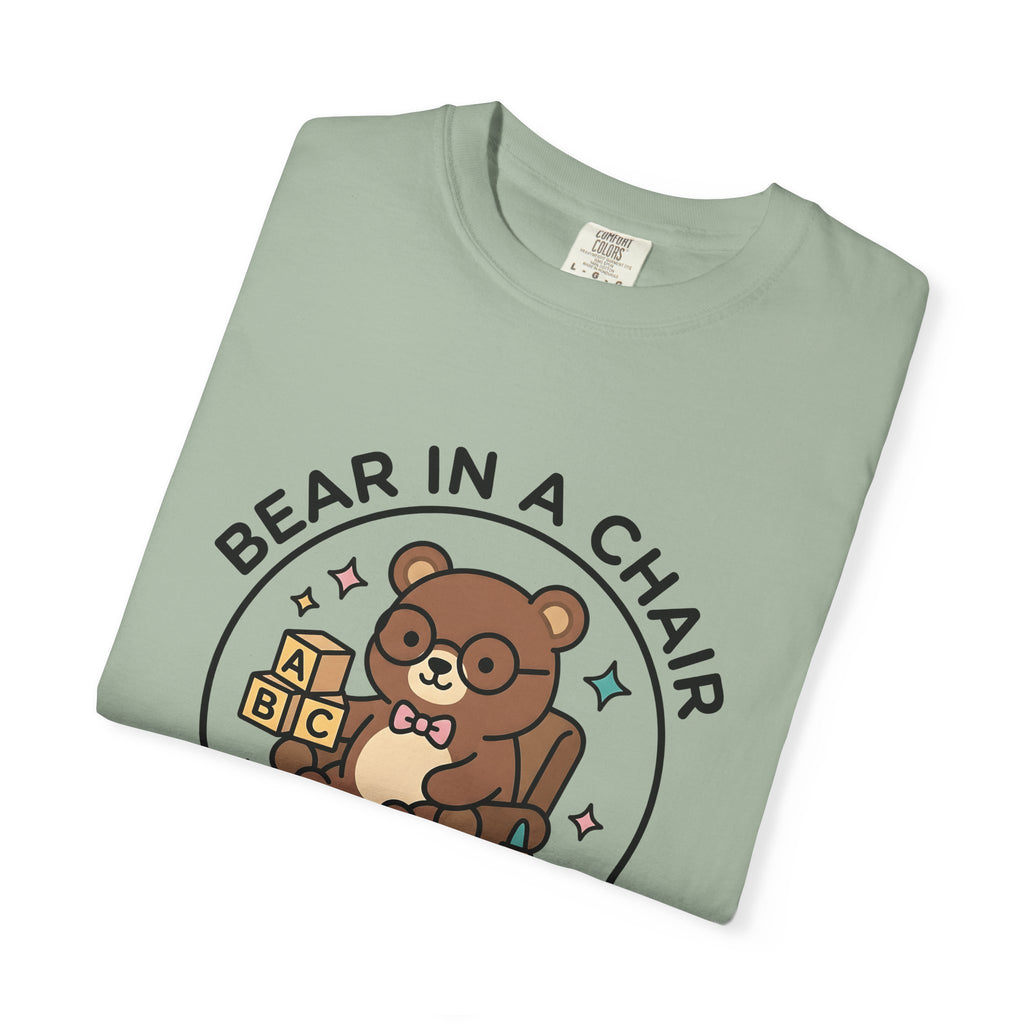Bear Seat T-Shirt Teachers Education Gift Women Adorable T-Shirt Chair T-Shirt Educator Enthusiast Learning T-Shirt Educational Graphic Comic