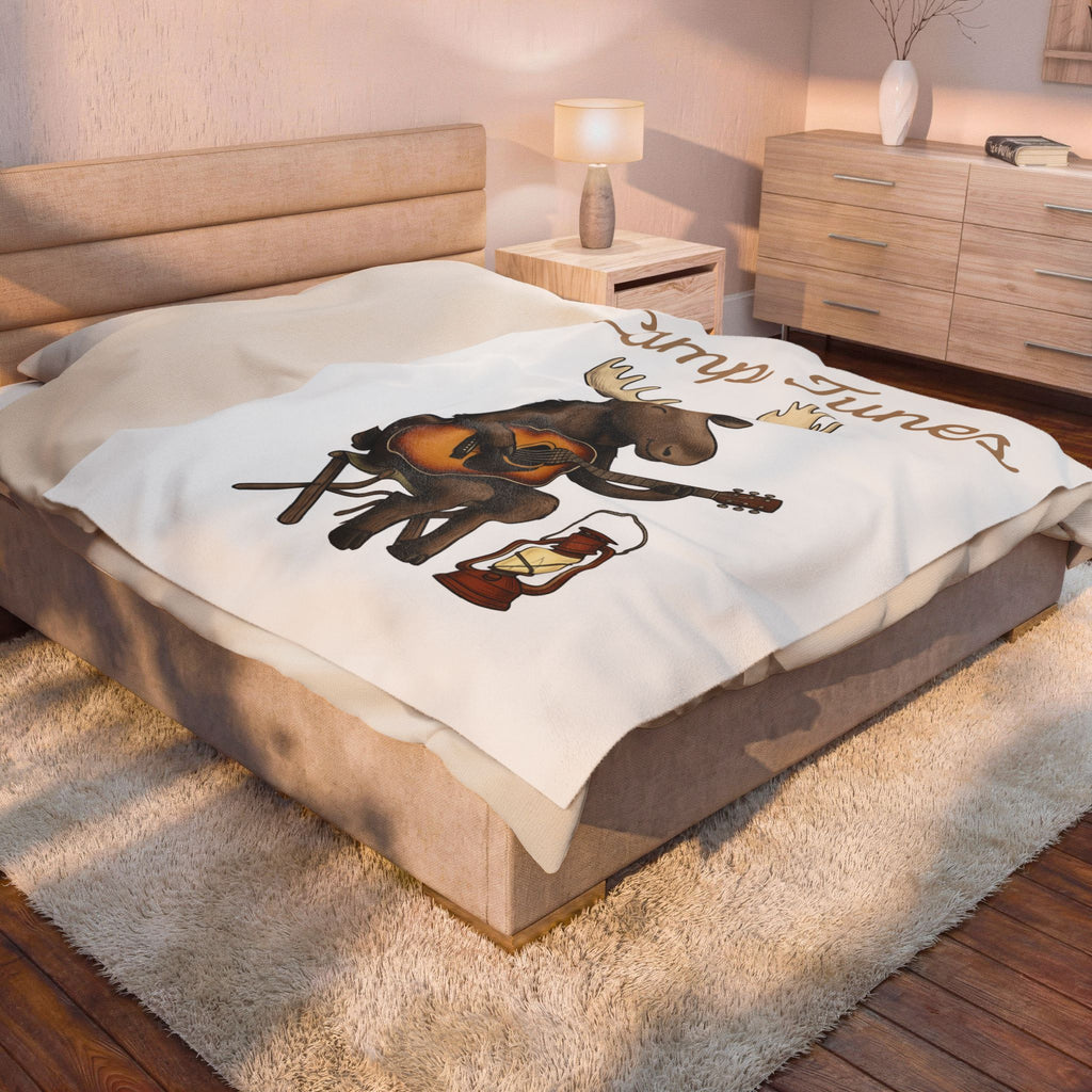 Moose Guitar Blanket Camping Music Gift Women Cute Blanket Guitar Blanket Camper Fan Adorable Blanket Music Graphic Hand Drawn Lantern Blanket