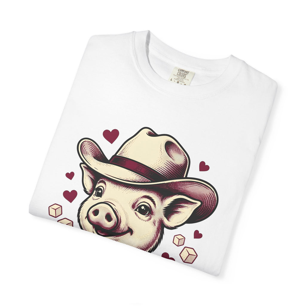 Pig Rancher Hat T-Shirt Funny Fauna Gift Women Classic T-Shirt Farmer Hat T-Shirt Humor Fan Retro T-Shirt Wildlife Graphic Line Art Heart Icons