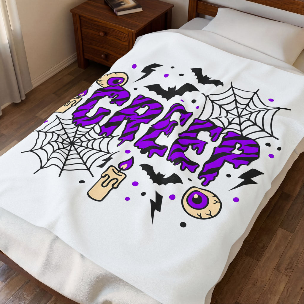 Bat Spider Webbing Blanket Halloween Occult Gift Women Haunted Blanket Spider Web Blanket Horror Fan Spooky Blanket Mystic