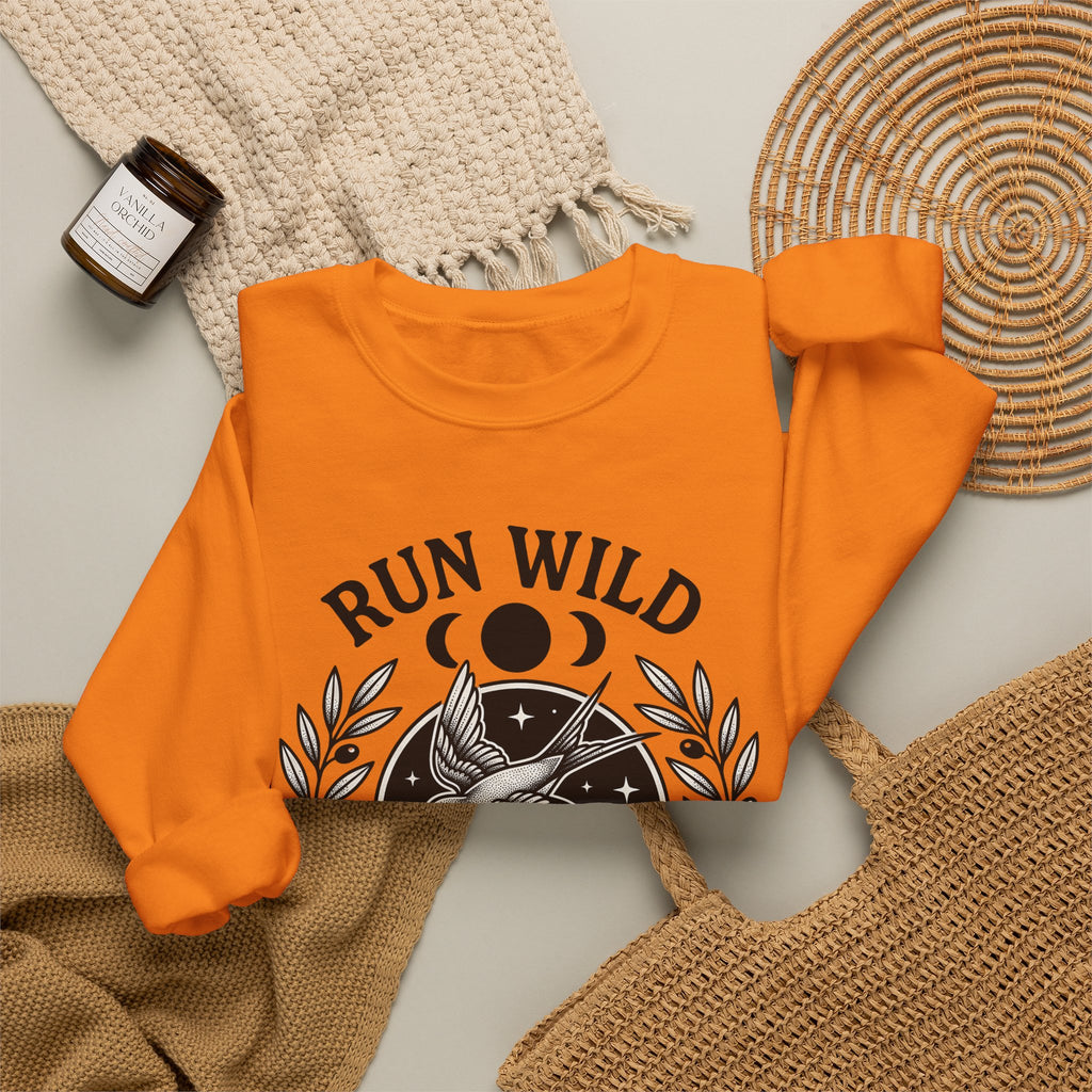 Female Bird Illustration Sweatshirt Sports Activities Jogging Gift Women Hippie Sweatshirt Bird Sweatshirt Athlete Enthusiast Bohemian Sweatshirt Runner