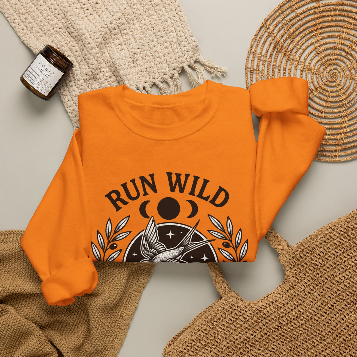 Female Bird Illustration Sweatshirt Sports Activities Jogging Gift Women Hippie Sweatshirt Bird Sweatshirt Athlete Enthusiast Bohemian Sweatshirt Runner