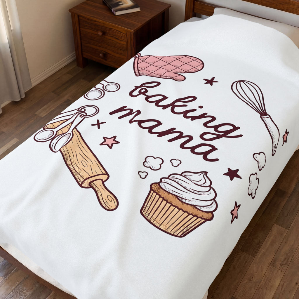 Baking Tools Blanket Moms Kitchen Gift Women Doodle Blanket Bakeware Blanket Motherhood Enthusiast Hand Drawn Blanket Cooking Graphic Retro Cupcake