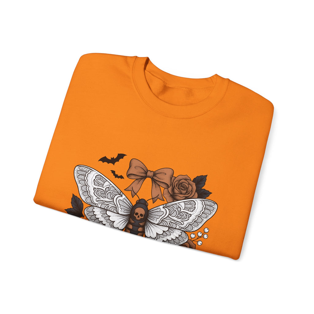 Skull Butterfly Sweatshirt Halloween Horror Gift Women Body Art Sweatshirt Sugar Skull Sweatshirt Horror Fan Tattoo Sweatshirt Macabre