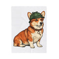 Corgi Puppy Dog Animals Gift Sketch Puppy Dog Fan Canine Doggy Retro Detective Cap Blanket