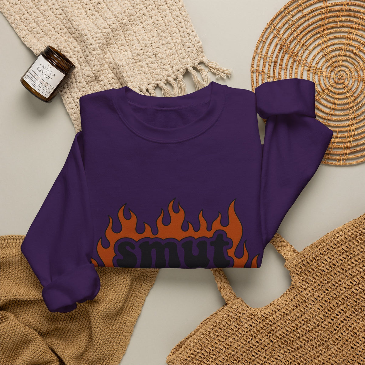 Fiery Letters Sweatshirt Boho Chic Novels Gift Women Sketch Sweatshirt Alphabet Sweatshirt Hippie Fan Hand Drawn Sweatshirt Literary Graphic Cartoon Fireball