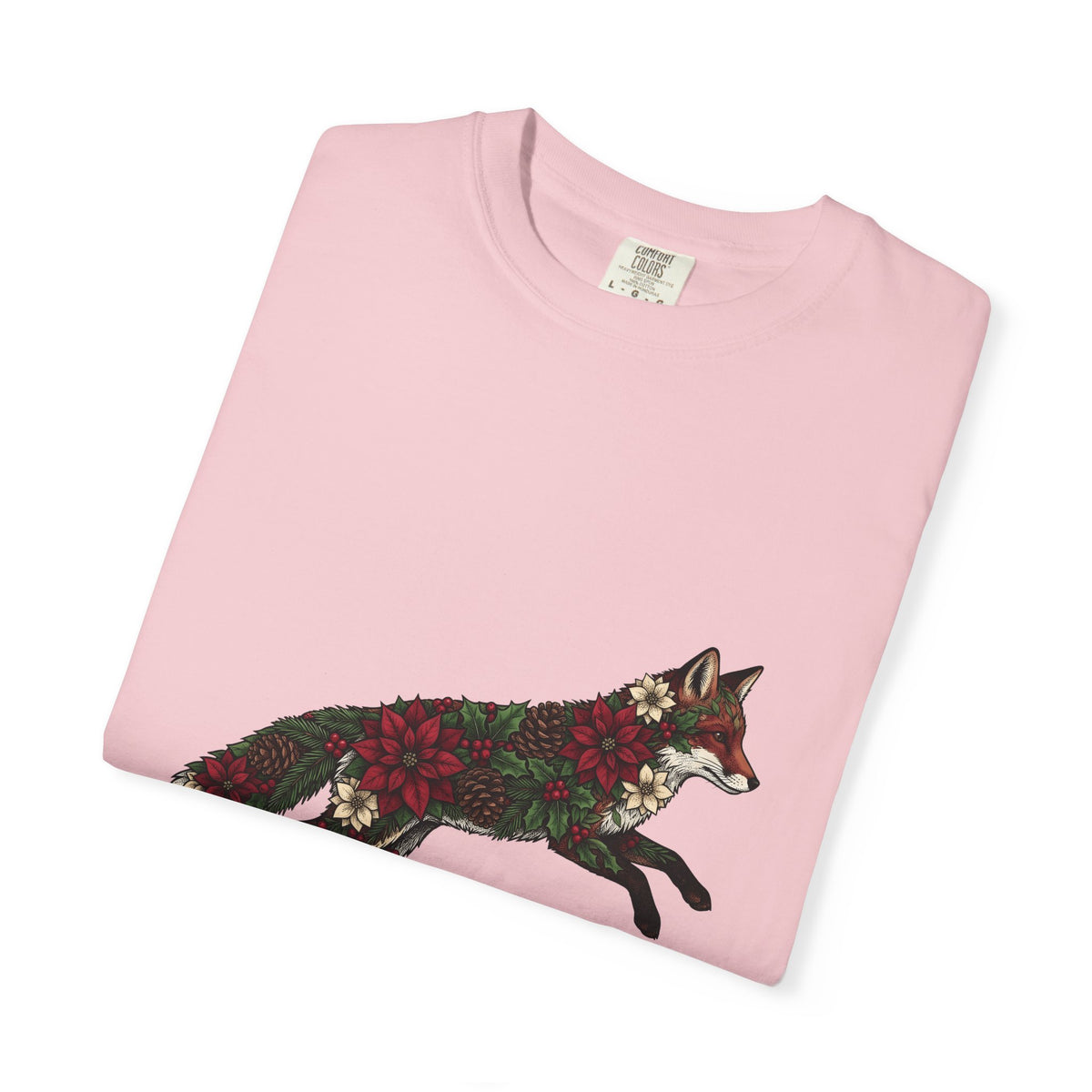 Fox Flower Holiday Winter Gift Floral Flower Christmas Fan Floral Snowflake Retro Pine Cone T-Shirt
