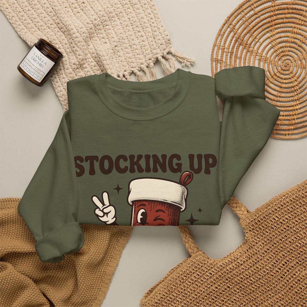 Christmas Stocking Character Christmas Humor Gift Vintage Stocking Holder Christmas Fan Retro Sweatshirt