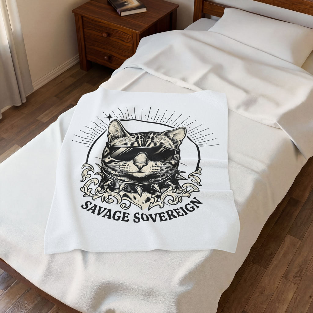 Stylish Cat Blanket Cat Joke Gift Women Illustrative Blanket Kitty Blanket Feline Fan Catty Graphic Old School Cool Glasses Blanket