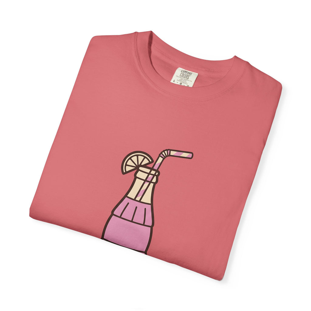 Soda Bottle T-Shirt Drinks Summertime Gift Women Cartoon T-Shirt Bottle T-Shirt Beverage Fan Pop Art T-Shirt Summer Graphic Vintage Lemon Wedge