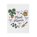 Houseplant Pot Blanket Plant Mom Garden Gift Women Sketch Blanket Planter Blanket Gardener Enthusiast Drawing Graphic Gardening Illustration Retro