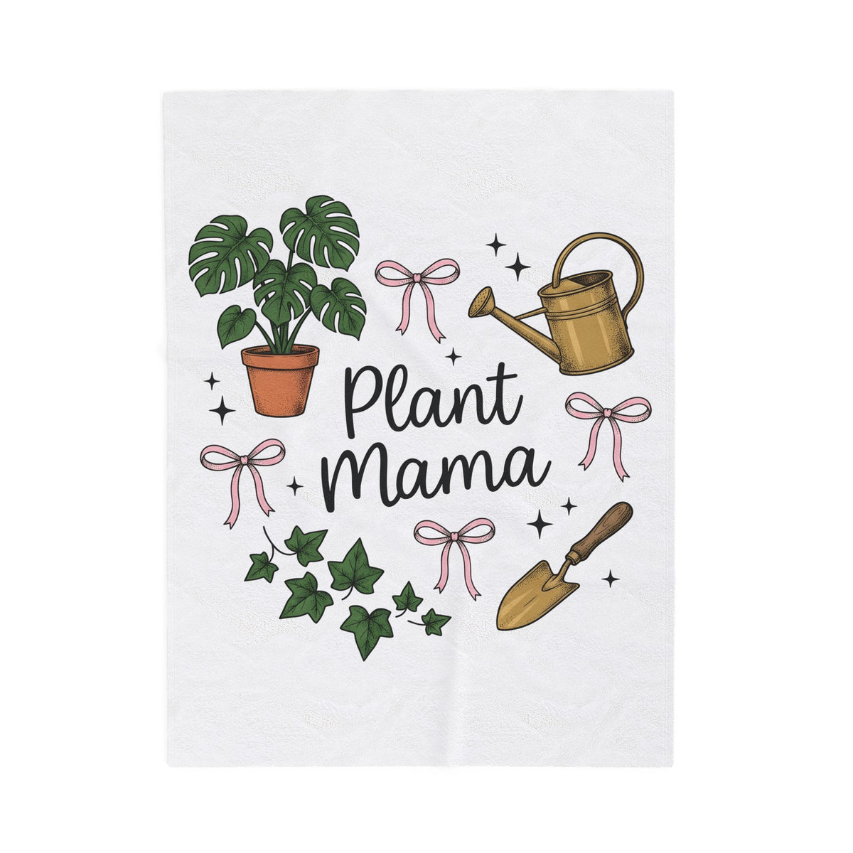 Houseplant Pot Blanket Plant Mom Garden Gift Women Sketch Blanket Planter Blanket Gardener Enthusiast Drawing Graphic Gardening Illustration Retro