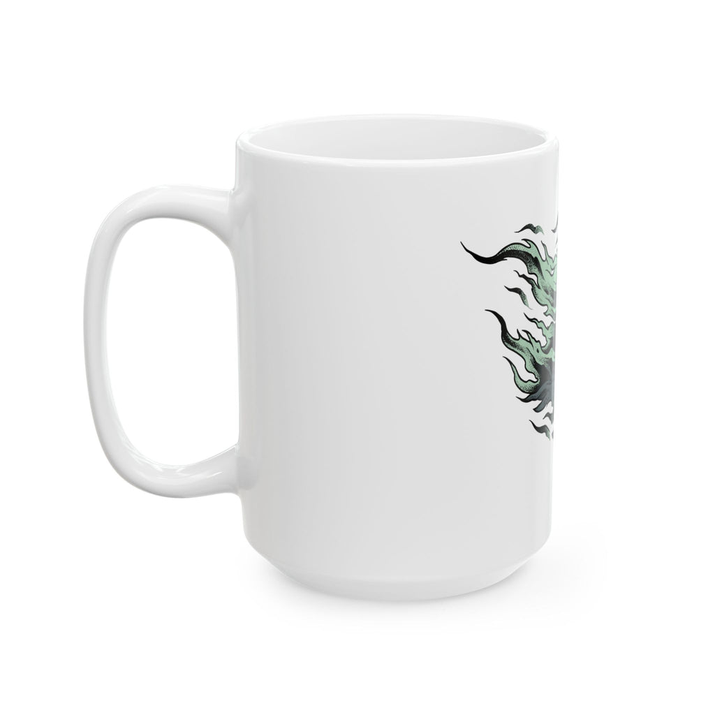 Skeleton Skull Mug Halloween Scary Gift Women Gothic Mug Skull Mug Horror Fan Dark Mug Fright Graphic Hand Drawn Ripped Cloak