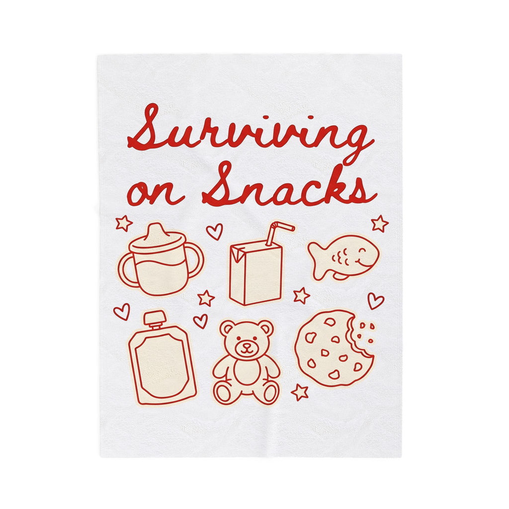 Snack Sketches Blanket Moms Parenting Gift Women Fun Blanket Food Illustrations Blanket Motherhood Fan Cute Graphic Parenting Graphic Clean Teddy