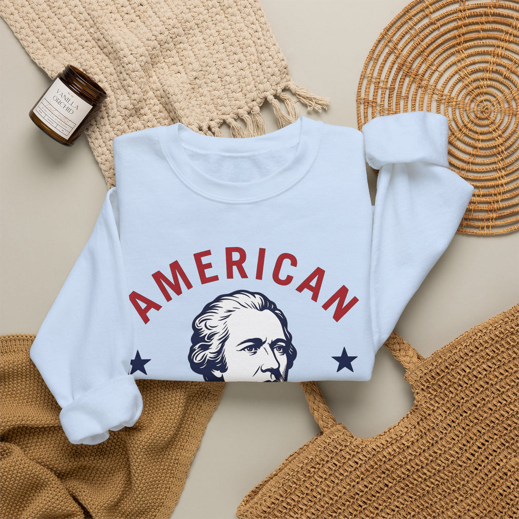 Founding Father Illustration Sweatshirt America Heritage Gift Women Traditional Sweatshirt Patriot Sweatshirt American Fan Historical Sweatshirt Heritage