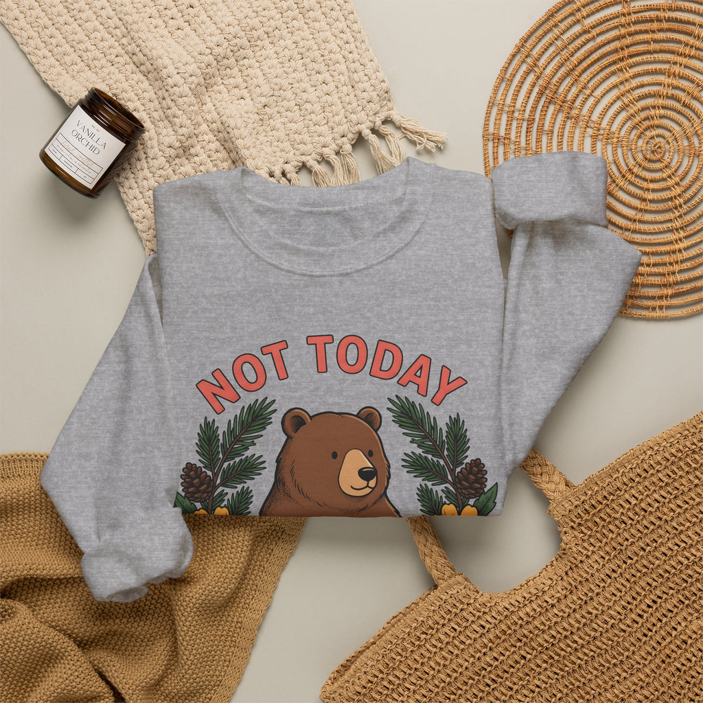 Bear Drink Sweatshirt Sweatshirt Funny Beasts Gift Women Comic Art Sweatshirt Sweatshirt Sweatshirt Humor Fan Cartoon Sweatshirt Creature Graphic Classic Flower Wreath