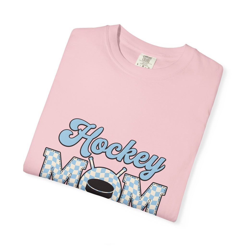 Hockey Puck T-Shirt Hockey Mom Sports Gift Women Retro T-Shirt Puck T-Shirt Hockey Fan Vintage T-Shirt Athletic Graphic Checkered Hockey Sticks
