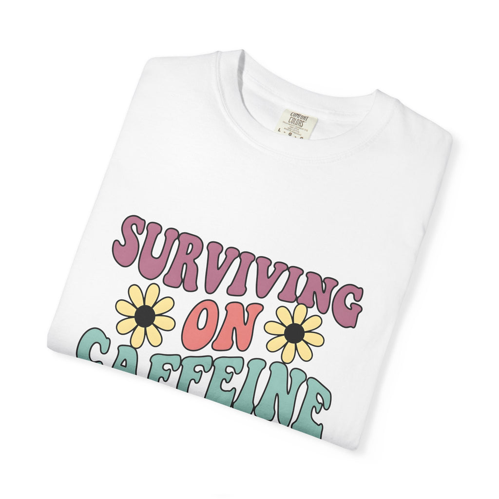Retro Floral Art T-Shirt Coffee Satire Gift Women Boho T-Shirt Floral Art T-Shirt Java Fan Bohemian T-Shirt Sarcastic Graphic Retro Wildflower