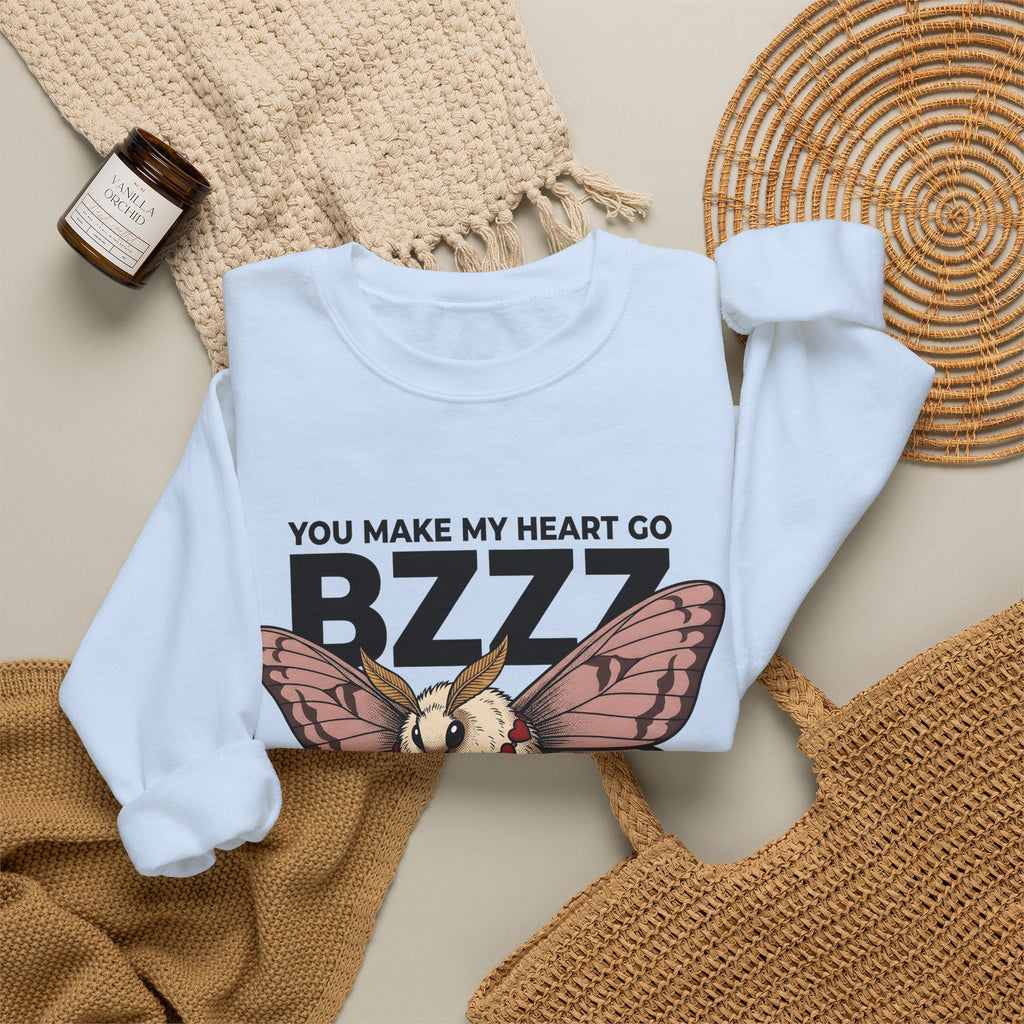 Moth Sweatshirt St. Valentine's Day Affection Gift Women Neo Traditional Sweatshirt Bug Sweatshirt Valentine Fan Vintage Sweatshirt Tender Graphic Antique