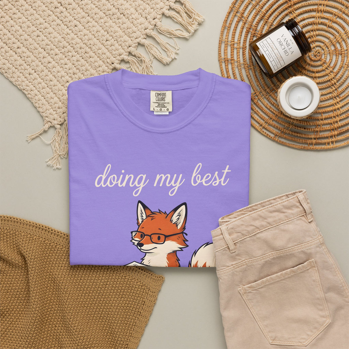 Fox Glasses T-Shirt Teacher Animal Gift Women Cute T-Shirt Spectacles T-Shirt Educator Enthusiast Adorable T-Shirt Wildlife Graphic Hand Drawn