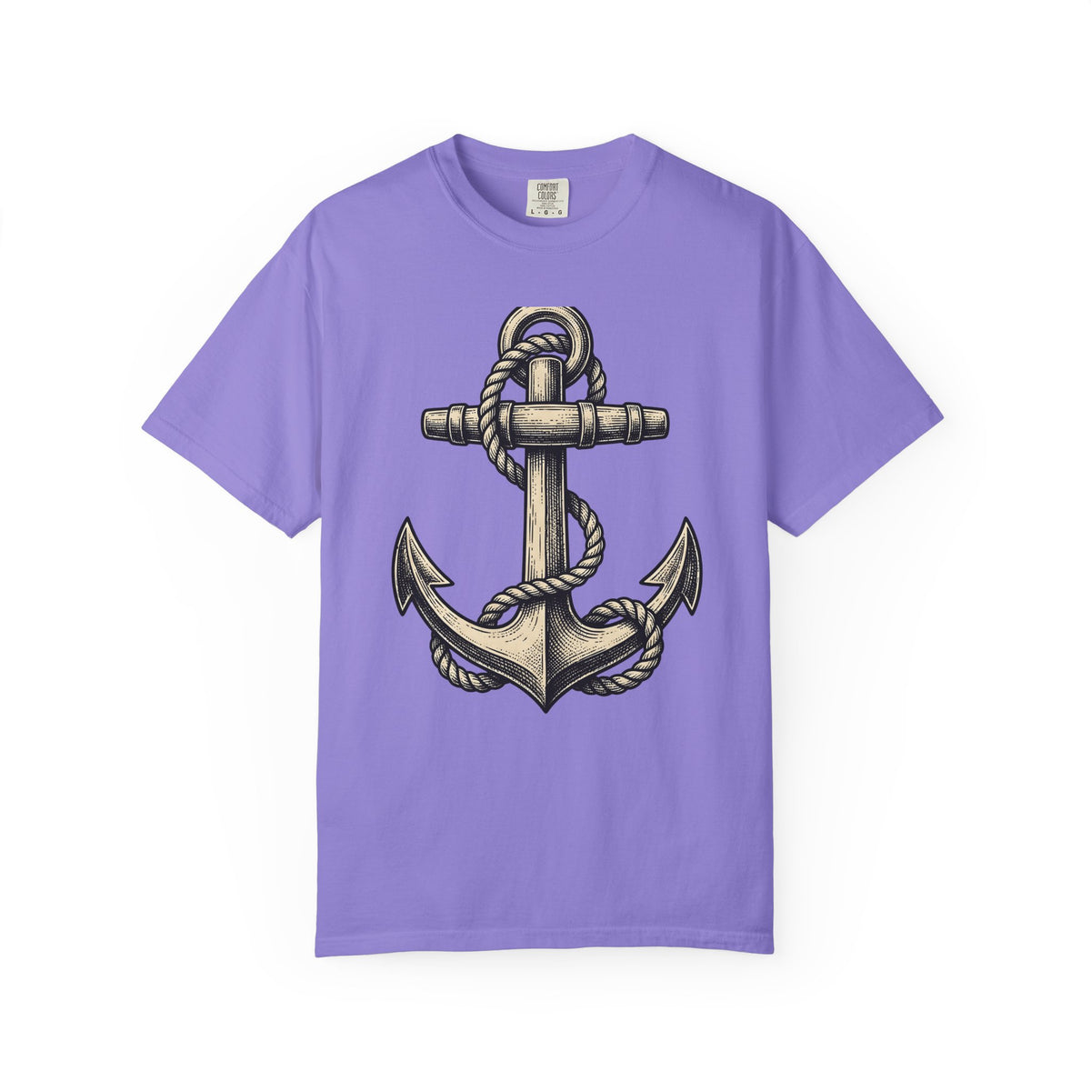 Anchor Line Nautical Beach Gift Old School Rope Sailor Fan Mooring Outline Seaside T-Shirt