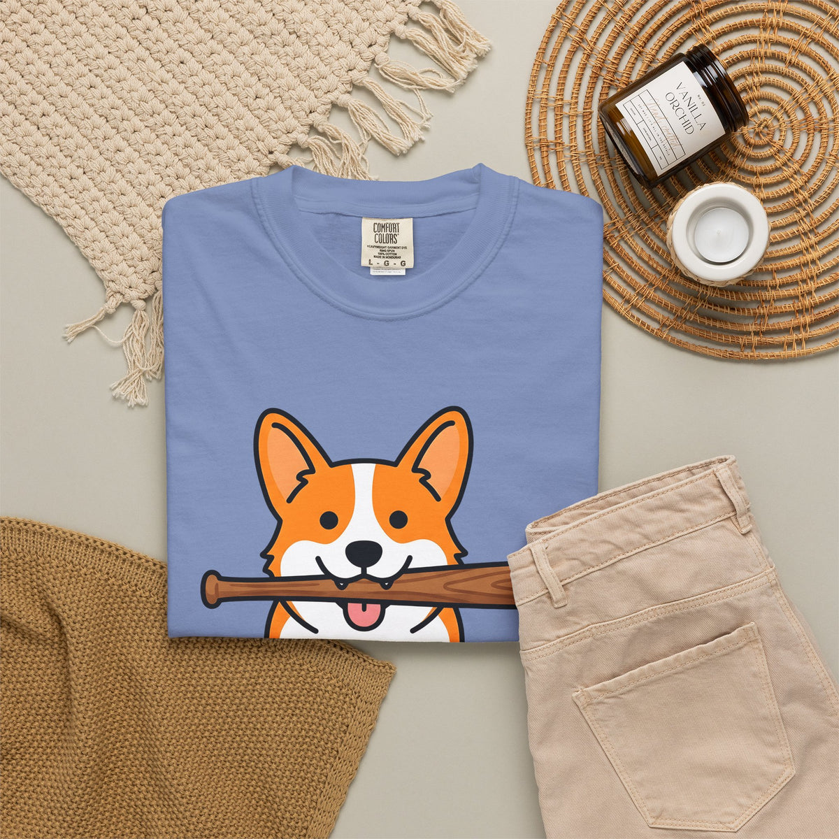 Corgi Pet T-Shirt Dog Funny Gift Women Animation T-Shirt Puppy T-Shirt Dog Fan Cartoon T-Shirt Humor Graphic Manga Bat Ball T-Shirt