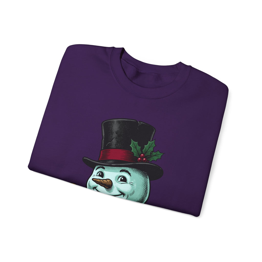 Snowman Christmas Event Gift Rustic Frosty Holiday Fan Country Party Nostalgic Tartan Scarf Sweatshirt