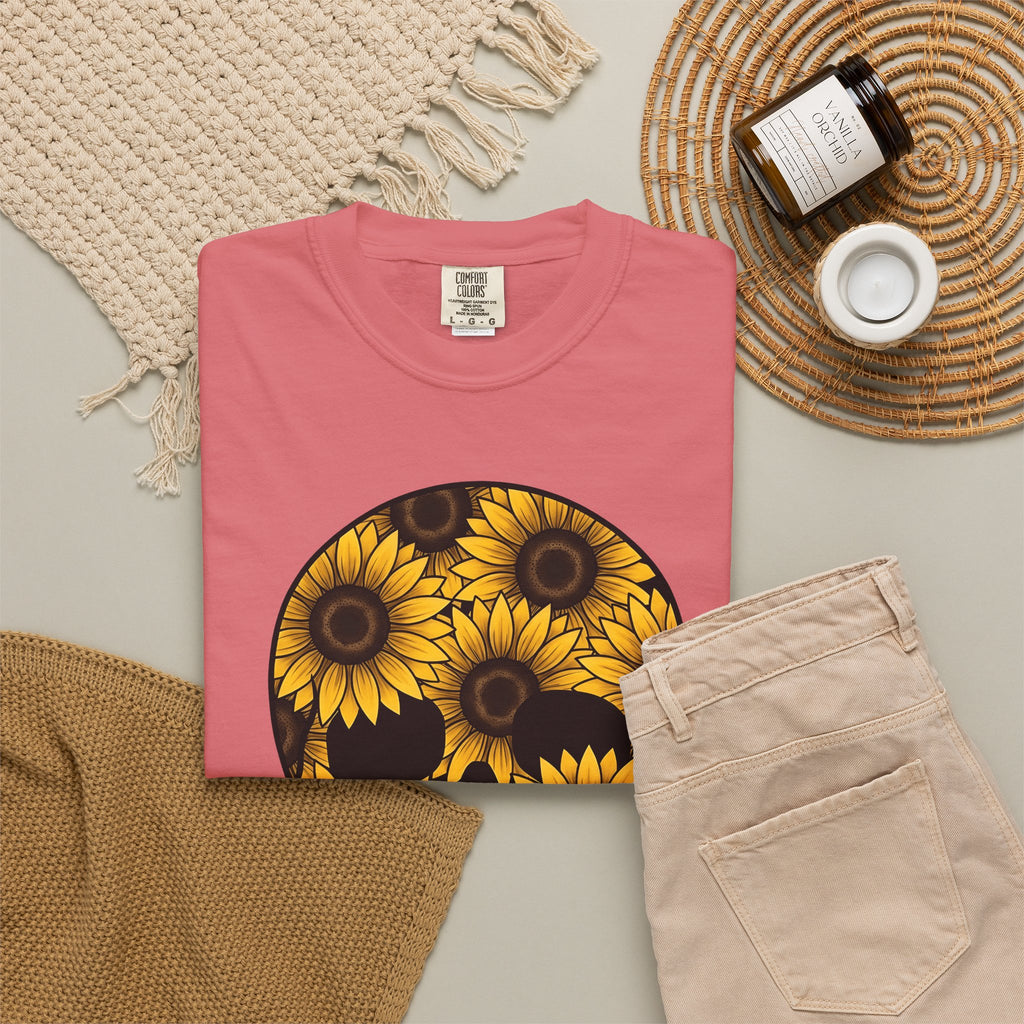 Bloom Skull T-Shirt Floral Alternative Gift Women Pop Art T-Shirt Sugar Skull T-Shirt Floral Fan Pop Art T-Shirt Punk Graphic Tribal Petals T-Shirt