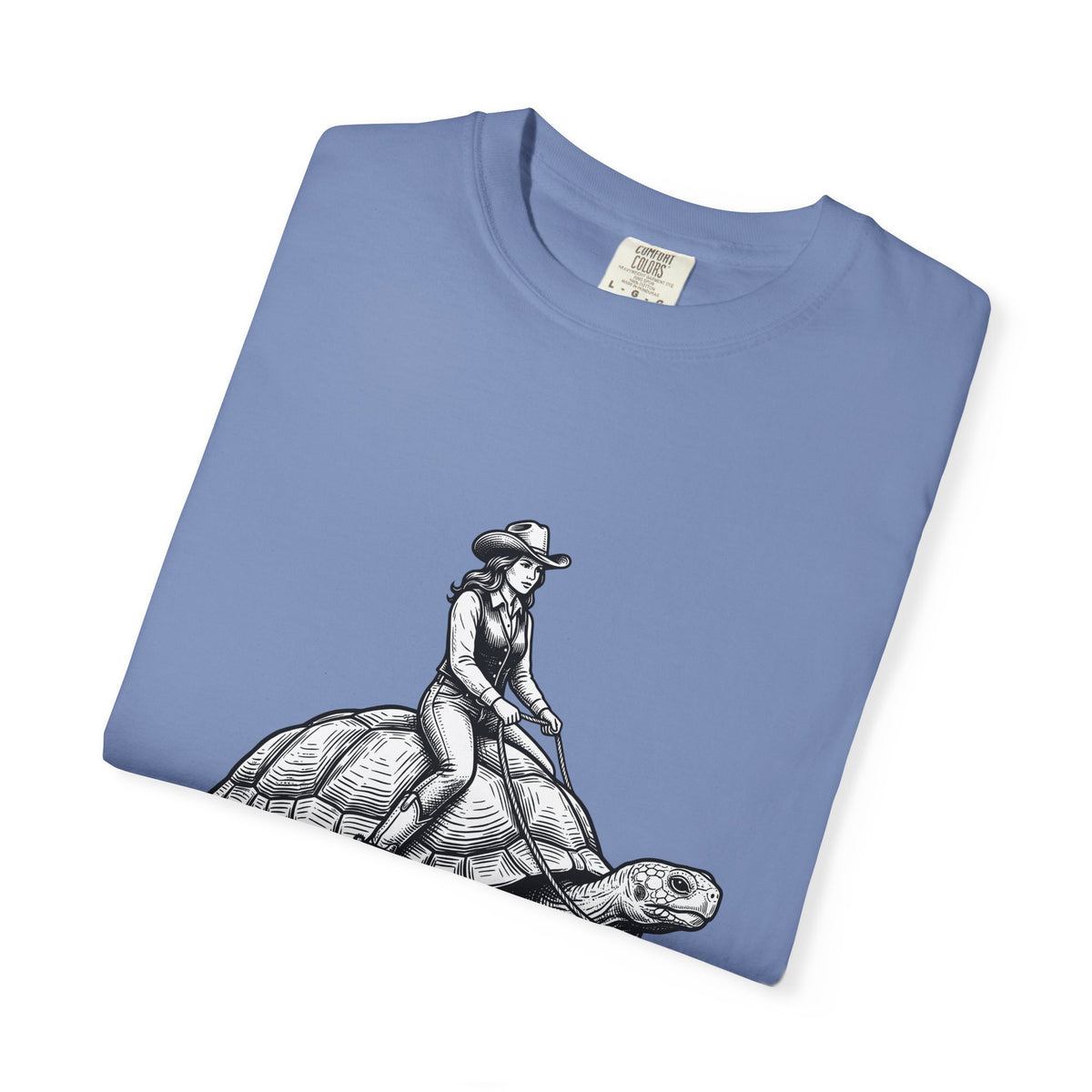 Cowgirl Riding Tortoise T-Shirt Cowgirl Western Gift Women Vintage T-Shirt Cowgirl Riding Turtle T-Shirt Rodeo Fan Retro T-Shirt Western Design