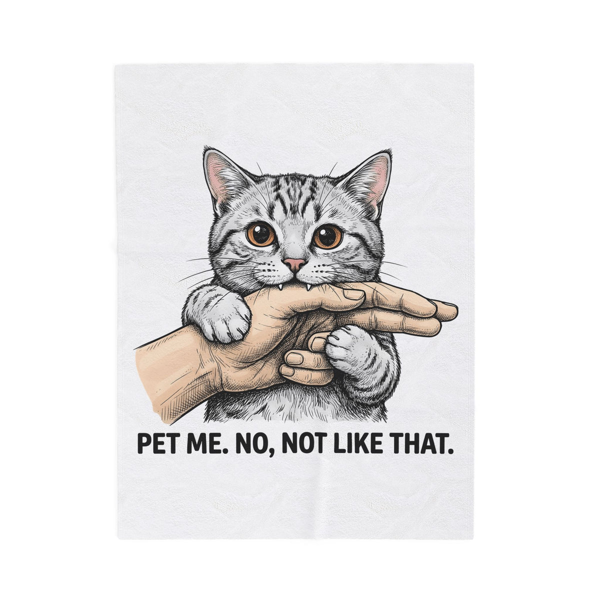 Tabby Cat Cat Humor Gift Hand Drawn Kitty T Blanket