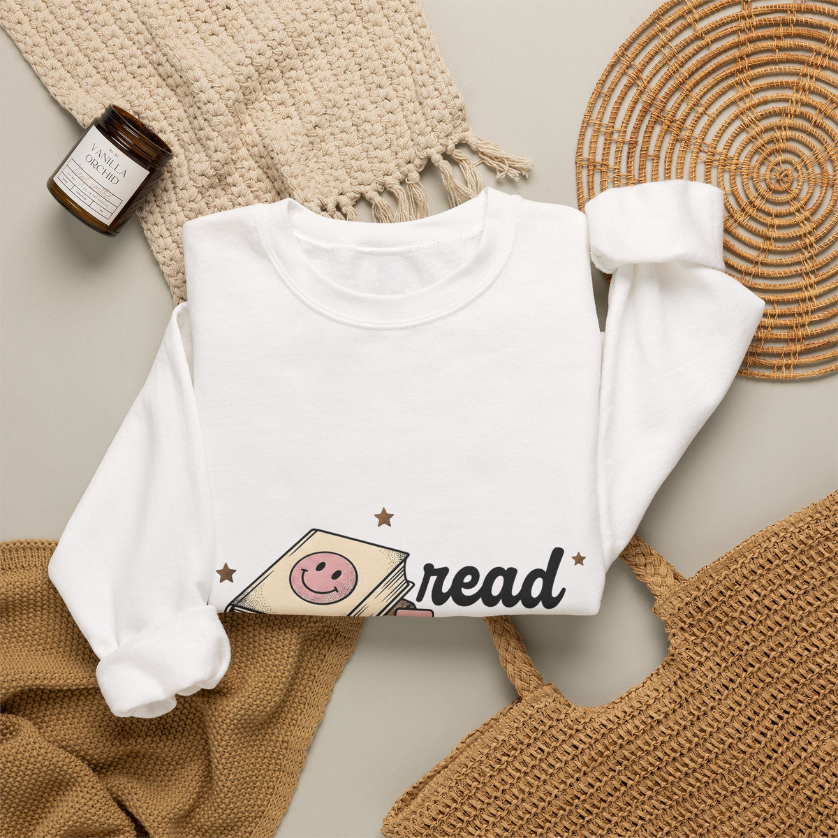 Stacked Books Teachers Reading Gift Cartoon Book Pile Educator Enthusiast Comic Literacy Retro Sweatshirt