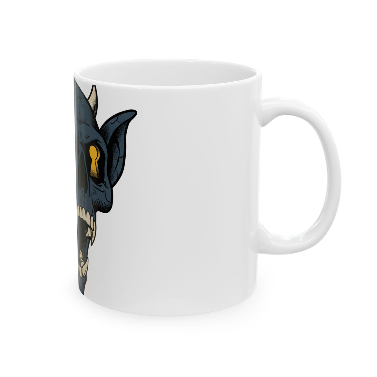 Devil Skull Mug Halloween Horror Gift Women Tattoo Mug Skull Mug Horror Fan Scary Graphic Mug Retro Teeth Mug