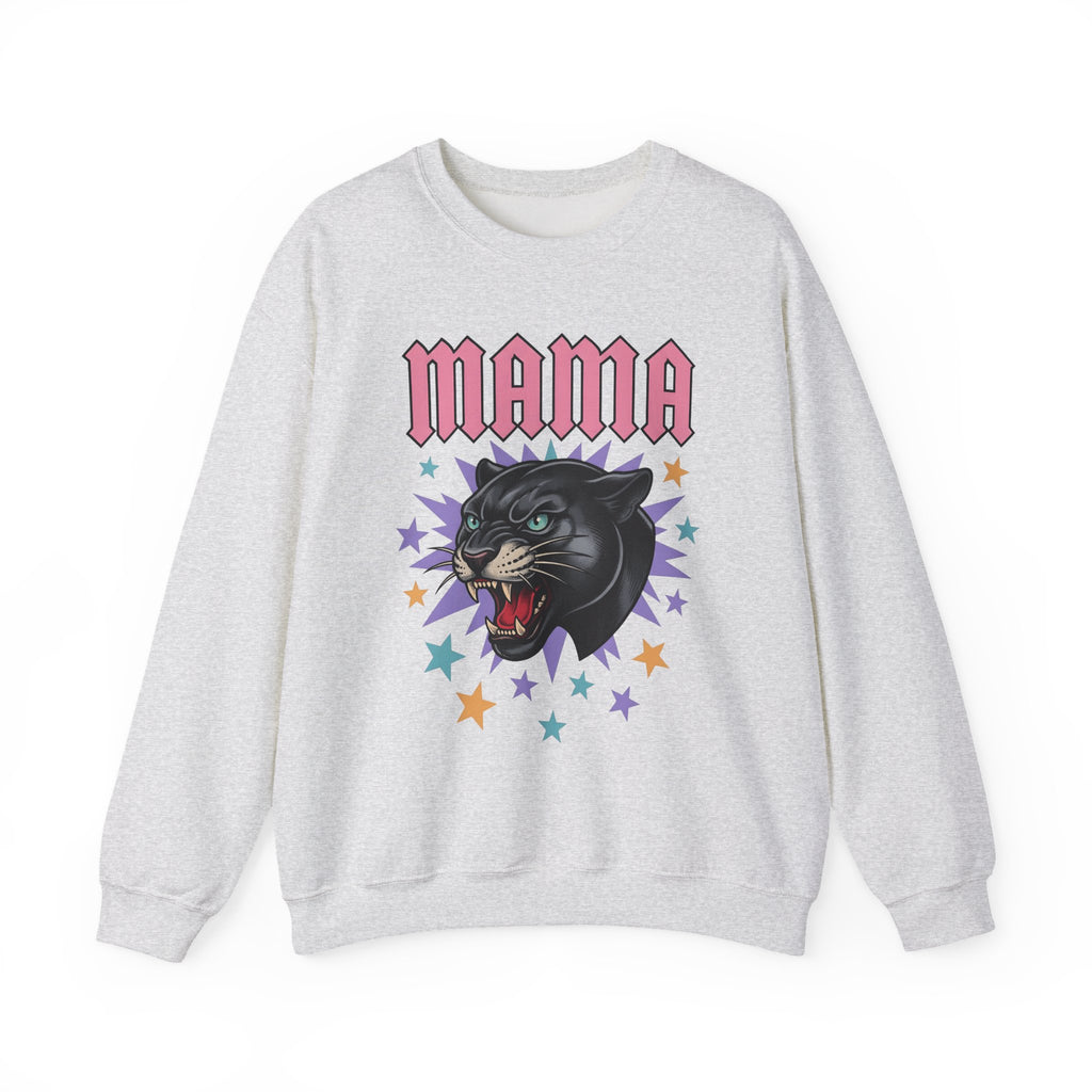 Panther Head Sweatshirt Moms Animal Gift Women Bold Sweatshirt Leopard Sweatshirt Mother Fan Graphic Design Illustration Retro Stars Sweatshirt