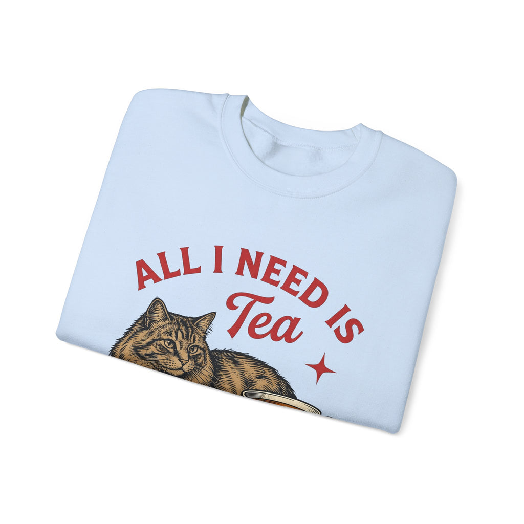Cat Tea Cup Sweatshirt Cat Tea Gift Women Vintage Sweatshirt Kitty Sweatshirt Feline Fan Retro Sweatshirt Tea Infusion Graphic Hand Drawn Star Sweatshirt