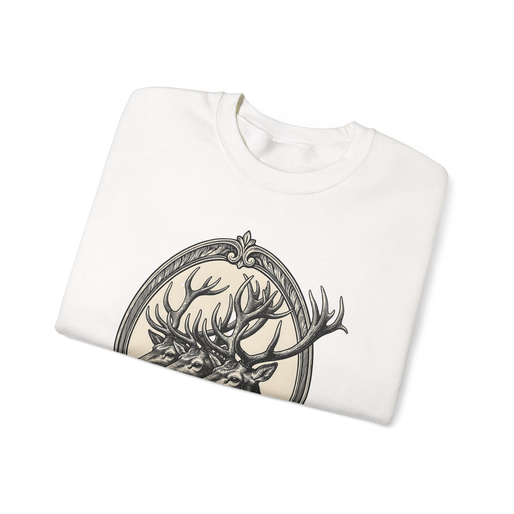 Stag Trio Boho Chic Nature Gift Vintage Deer Bohemian Fan Retro Wilderness Hand Drawn Sweatshirt