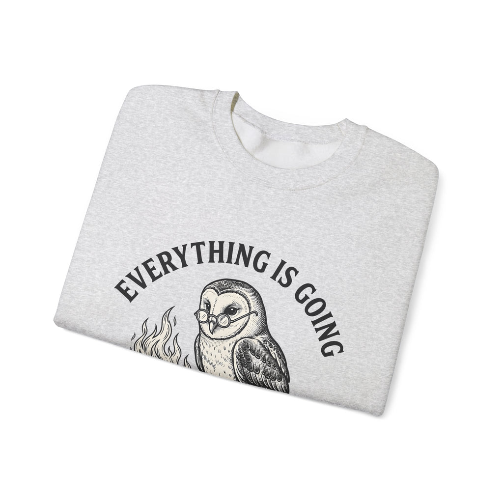 Owl Eyeglasses Sweatshirt Funny Critters Gift Women Old-Fashioned Sweatshirt Owl Sweatshirt Humor Fan Vintage Sweatshirt Creature Graphic Outline Blazing Book
